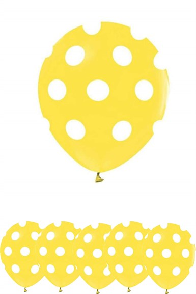Beyaz Puantiyeli Sarı Balon