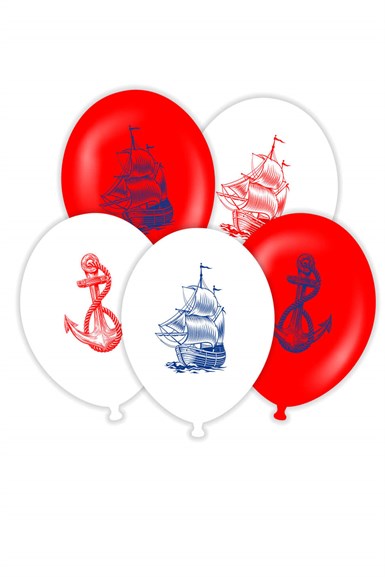 Gemi Çapa Baskılı Denizci  Balon 10 lu Paket