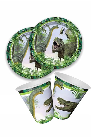 Jurrasic Dinozor Tabak Bardak Set 8 li