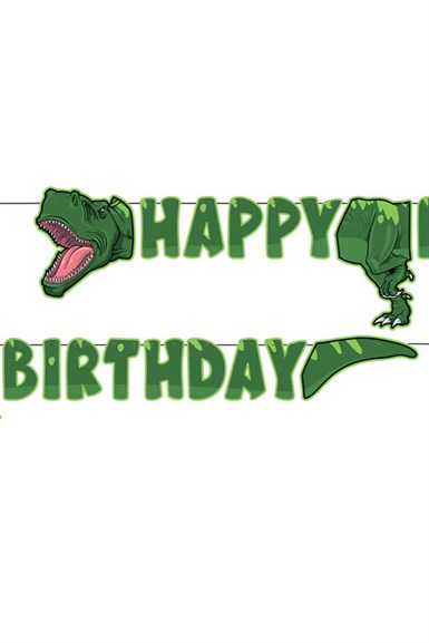 Jurrasic Dinozor Temalı Happy Birthday Yazı Süs 2.5 mt