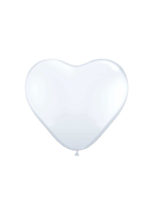 Kalp Beyaz Latex Balon 5 li