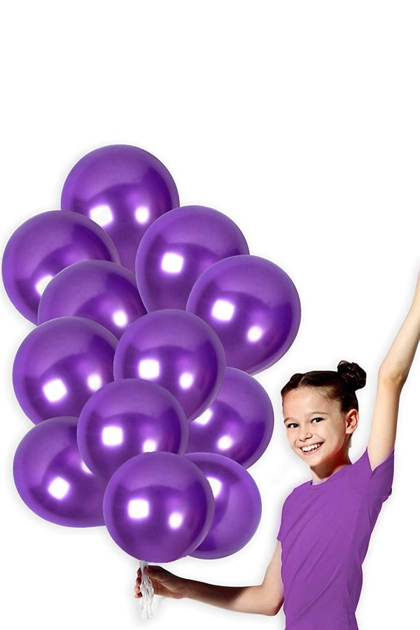 Mor Renk Metalik Balon 100 lü Paket