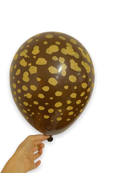 Safari Çita Baskılı Çikolata Kahve Renk Balon