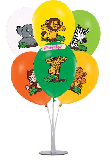 Sevimli Hayvanlar Safari Balon Standı 7 li