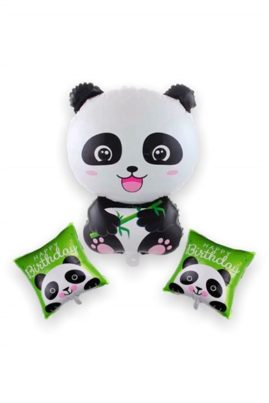 Sevimli Panda Folyo Balon Seti 3 lü