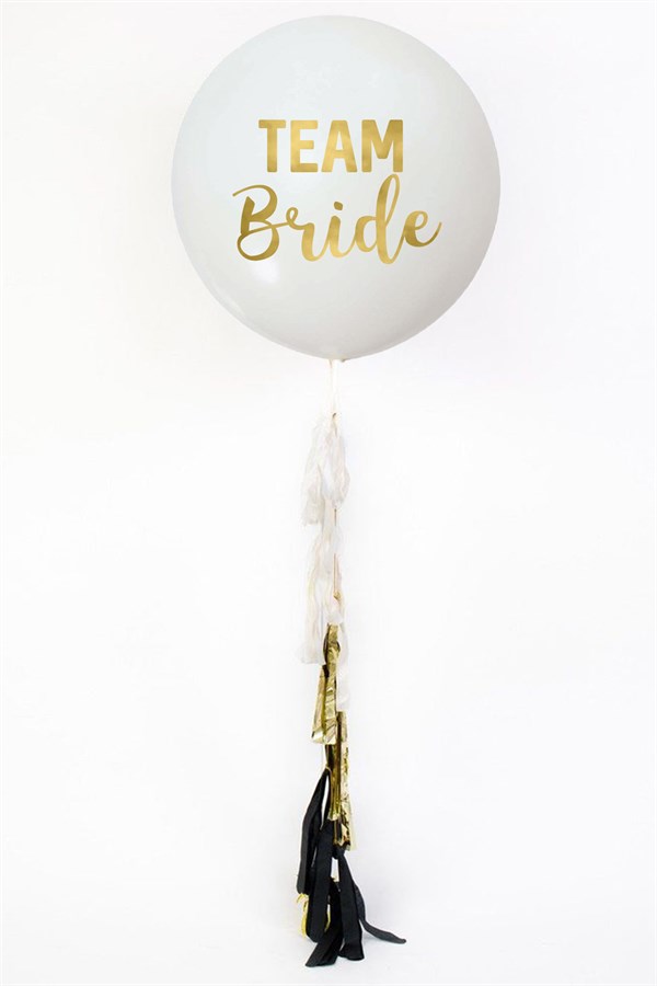 Team Bride Bekarlığa Veda Beyaz Balon Püsküllü