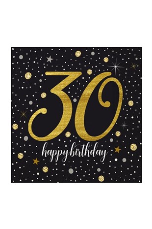 30 Yaş Işıltılı Doğum Günü Peçete