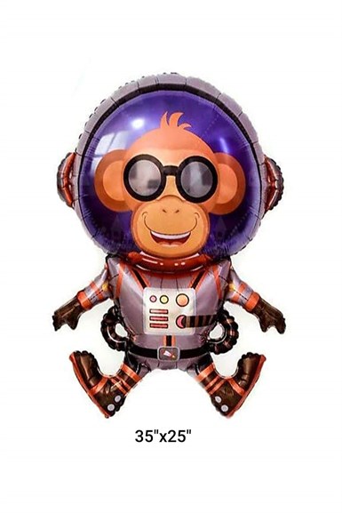 Astronot Maymun Temalı Folyo Balon