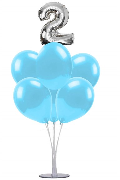 Balon Standı  Mavi Gümüş Yaş Seçenekli
