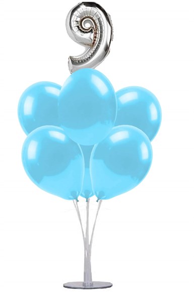 Balon Standı  Mavi Gümüş Yaş Seçenekli