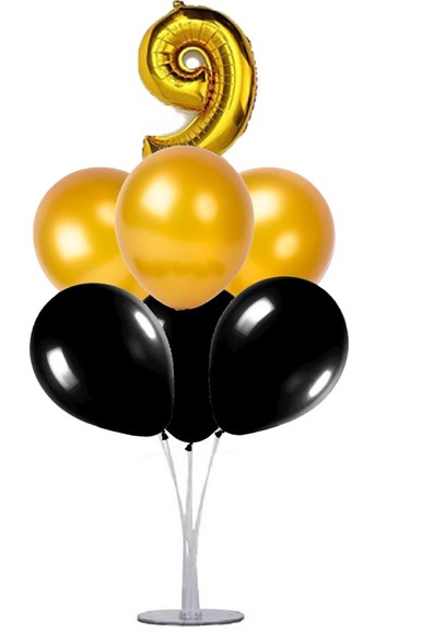 Balon Standı Gold Siyah Yaş Seçenekli