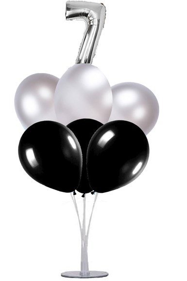 Balon Standı Gümüş Siyah Yaş Seçenekli
