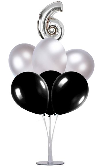 Balon Standı Gümüş Siyah Yaş Seçenekli