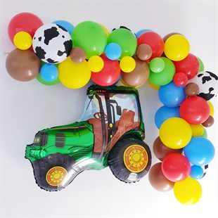 Çiftlik Hayvanları Farm Temalı Renkli Zincir Balon Seti 5 Metre