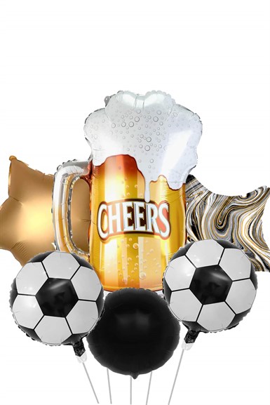 Futbol Ve Bira Temalı Folyo Balon Seti 6 Parça
