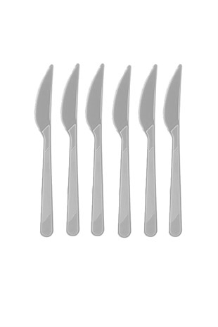 Gümüş Plastik Bıçak 25 li