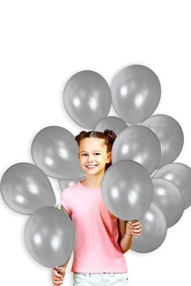 Gümüş Renk Metalik Balon