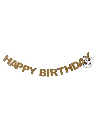 Happy Birthday Kraft Retro Renkli Yazı Süs