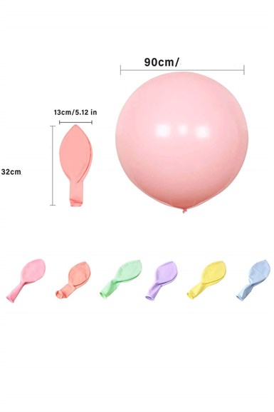 Jumbo Makaron Renk Mat Pastel Balon 36 inch (90 cm)