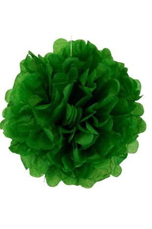 Kağıt Ponpon Süs Yeşil 30 cm