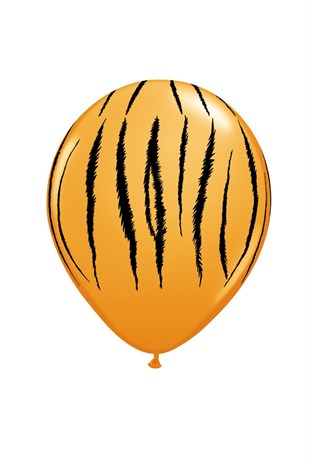 Kaplan Baskılı Turuncu Safari Balon 5 li