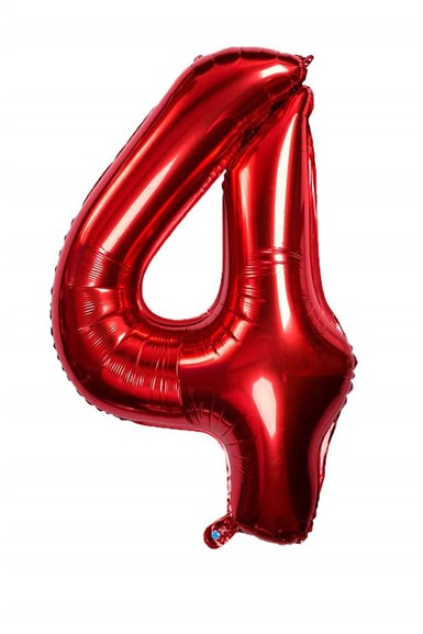 Kırmızı Rakam Folyo Balon 100 cm