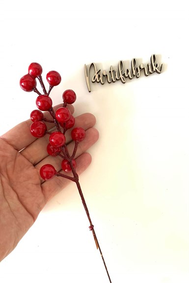 Kokina Holly Berry Kiraz Dalı Yılbaşı Çam Ağacı Süsü Noel Dekor Süs