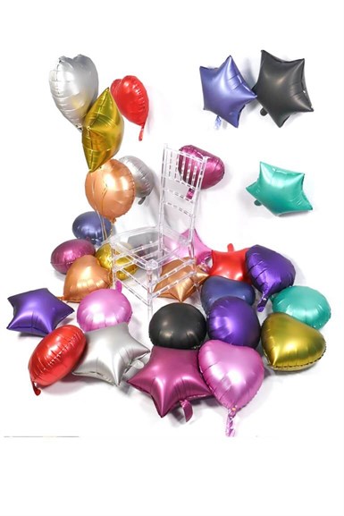 Krom Gümüş Yıldız Folyo Balon 40 cm