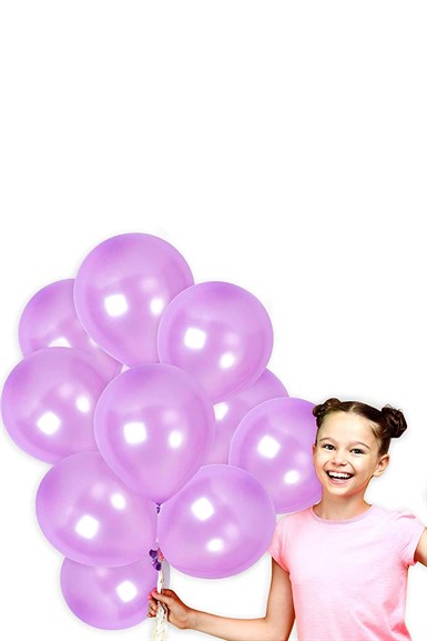 Lila Renk Metalik Balon