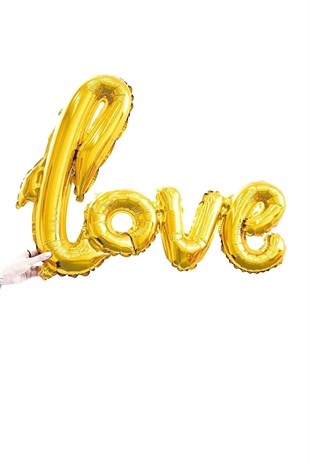 Love İmza Folyo Balon Gold