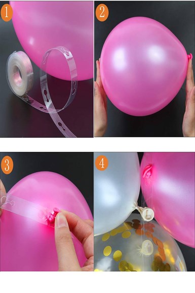 Makaron Renkler Mini Zincir Balon Seti 2 Metre