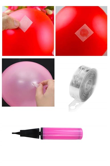 Makaron Renkler Mini Zincir Balon Seti 2 Metre