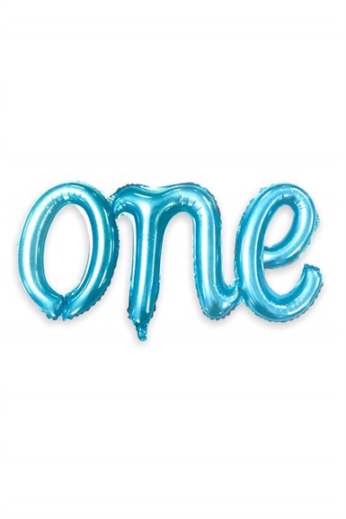 One Bir Yaş Makaron Mavi Folyo Balon