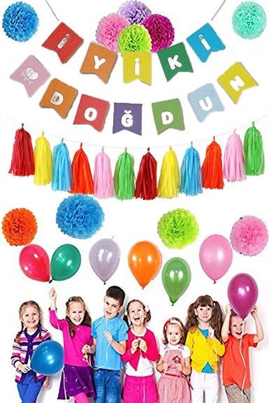 Rengarenk Doğum Günü Parti Seti