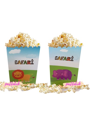 Safari Temalı Mısır Popcorn Kutusu 10 lu