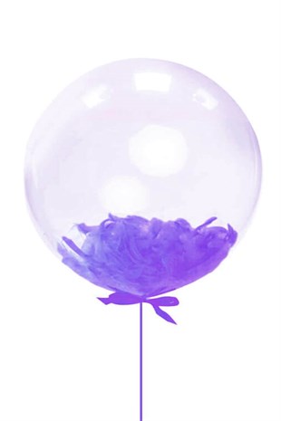 Tüylü Şeffaf Balon 24 inç