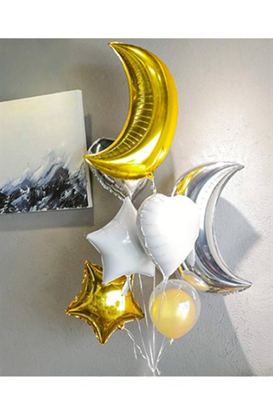 Yarım Ay Folyo Balon Gold 35''88 cm