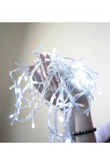 Yılbaşı Beyaz Led Işık 10 metre Şeffaf Kablo