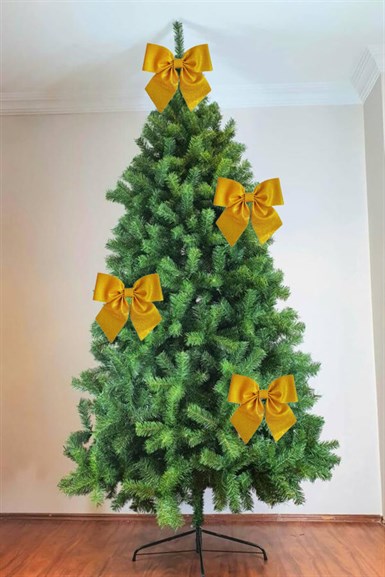 Yılbaşı Gold Fiyonk Ağaç Dekor Süsü 25 cm