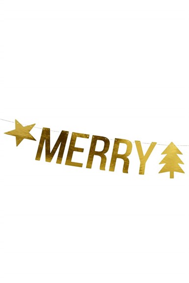 Yılbaşı Merry Christmas Banner Yazı Süs