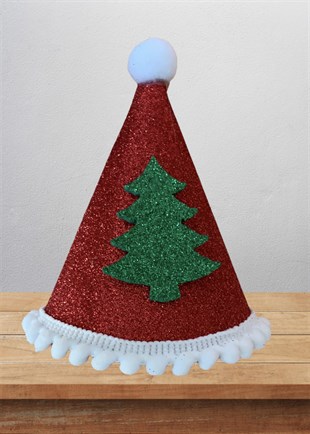 Yılbaşı Noel Kırmızı Çam Çam Ağacı Mini Şapka