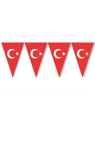 Türk Bayrağı Temalı Üçgen Banner Süs