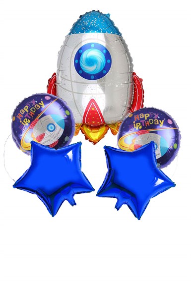 Uzay Temalı Füze 5 Parça Balon Seti