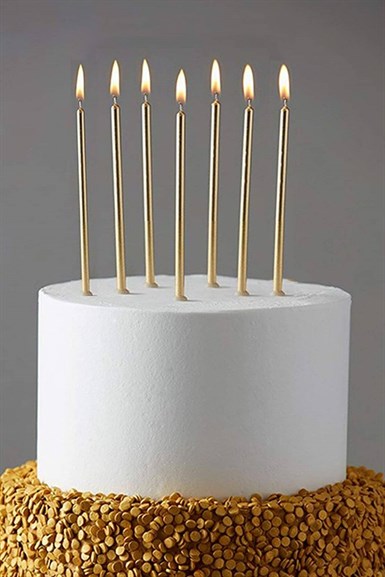 Uzun Slim Pasta Mumu Gold Renk 18 cm 6 lı