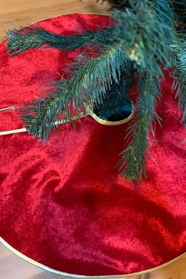 Yılbaşı Lüks Çam Ağacı Altlığı Kırmızı Noel Ağaç Altı Örtüsü