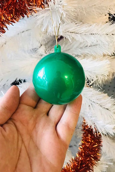 Yılbaşı Opak Yeşil Süpriz Topu Ağaç Süsü 6 cm 6 lı